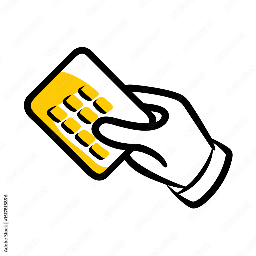 Poster card swipe pos icon on transparent background for web and graphic design