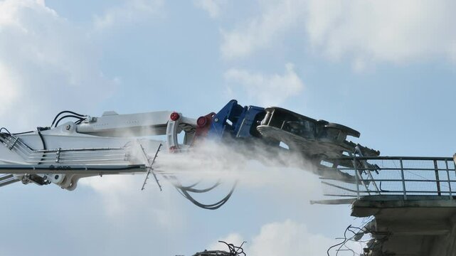 Demolition of the southern curve of old stadium in Bergamo where Atalanta play, Lombardy, Italy.

