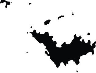 Map of Saint Barthelemy France Silhouette Flat Design