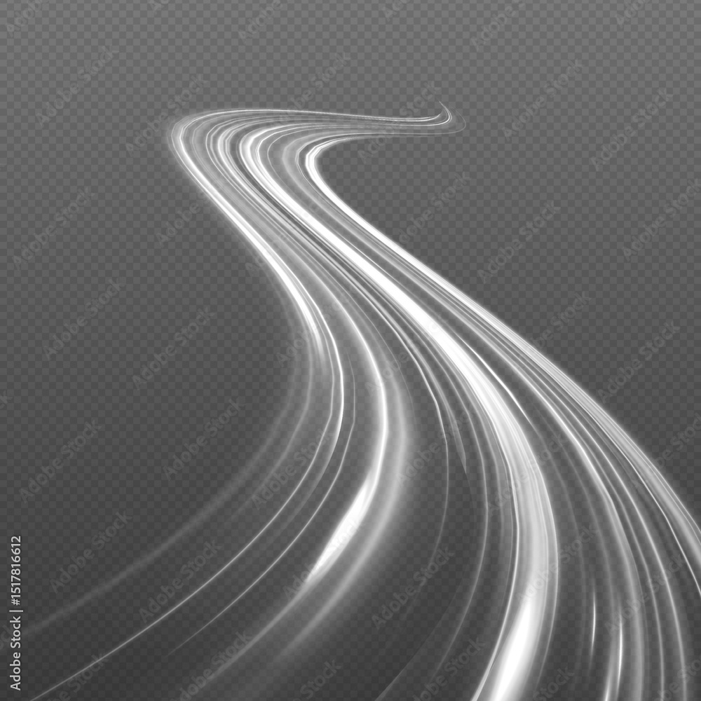 Leinwandbilder glitter particles with lines.swirl effect. vector comet with large dust. glowing white spiral on iso