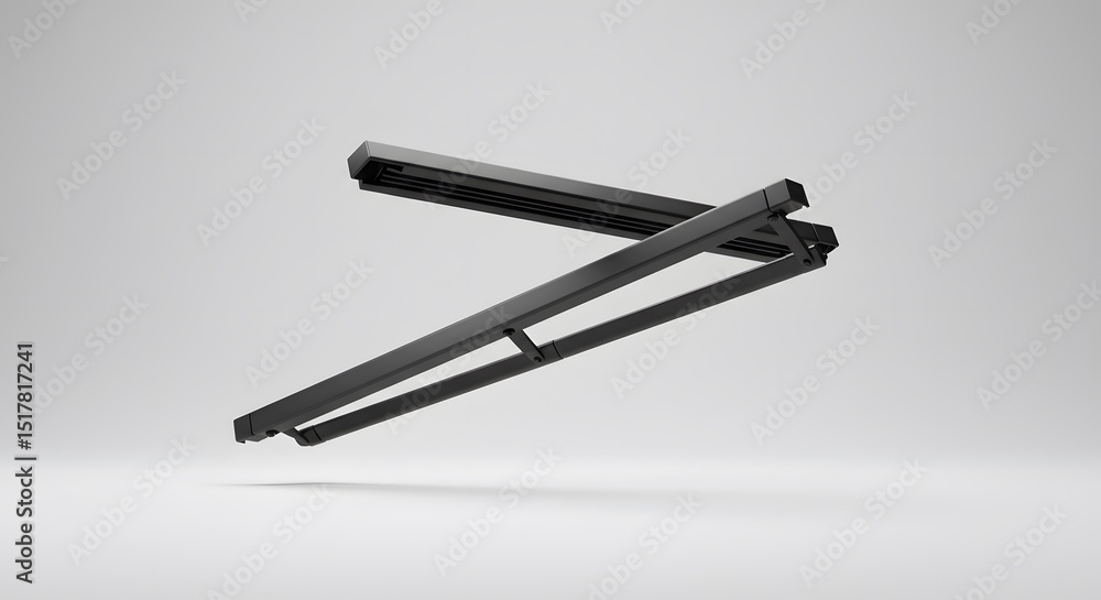 Poster sleek black modern design component: a 3d render of innovative engineering hardware for architectura