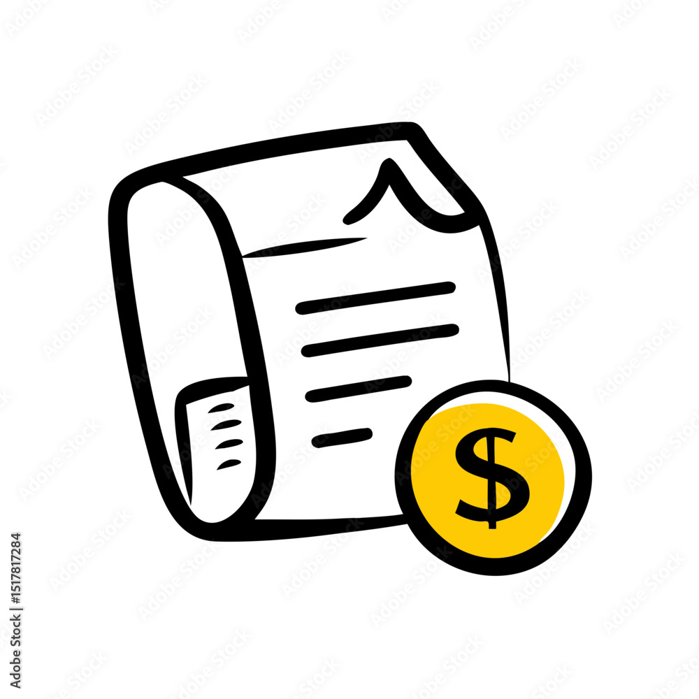 Poster document with house and coin on transparent background for web and graphic design