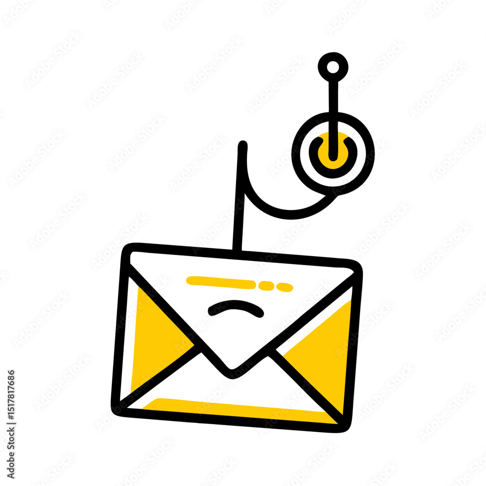 Poster email phishing icon on transparent background for web and graphic design