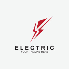 lightning thunderbolt electricity logo design template