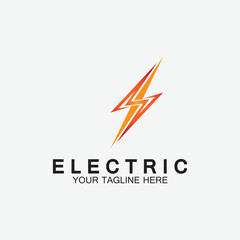 lightning thunderbolt electricity logo design template