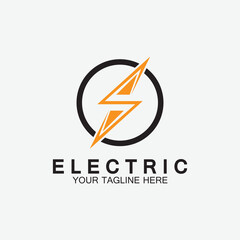 lightning thunderbolt electricity logo design template