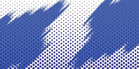 Dots halftone white & blue color pattern gradient grunge texture background. Dots pop art comics sport style vector illustration. eps 10