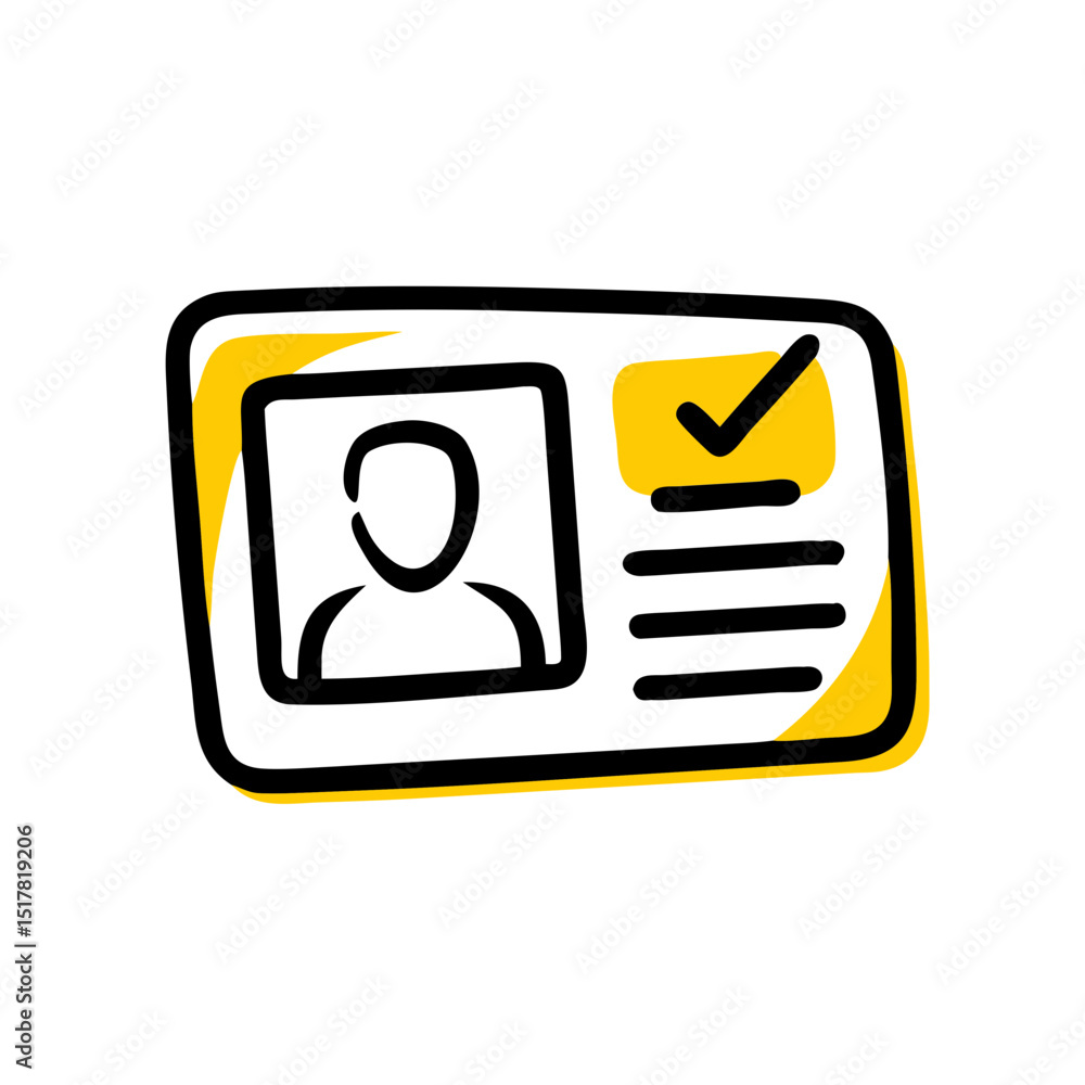 Poster id verification card icon on transparent background for web and graphic design