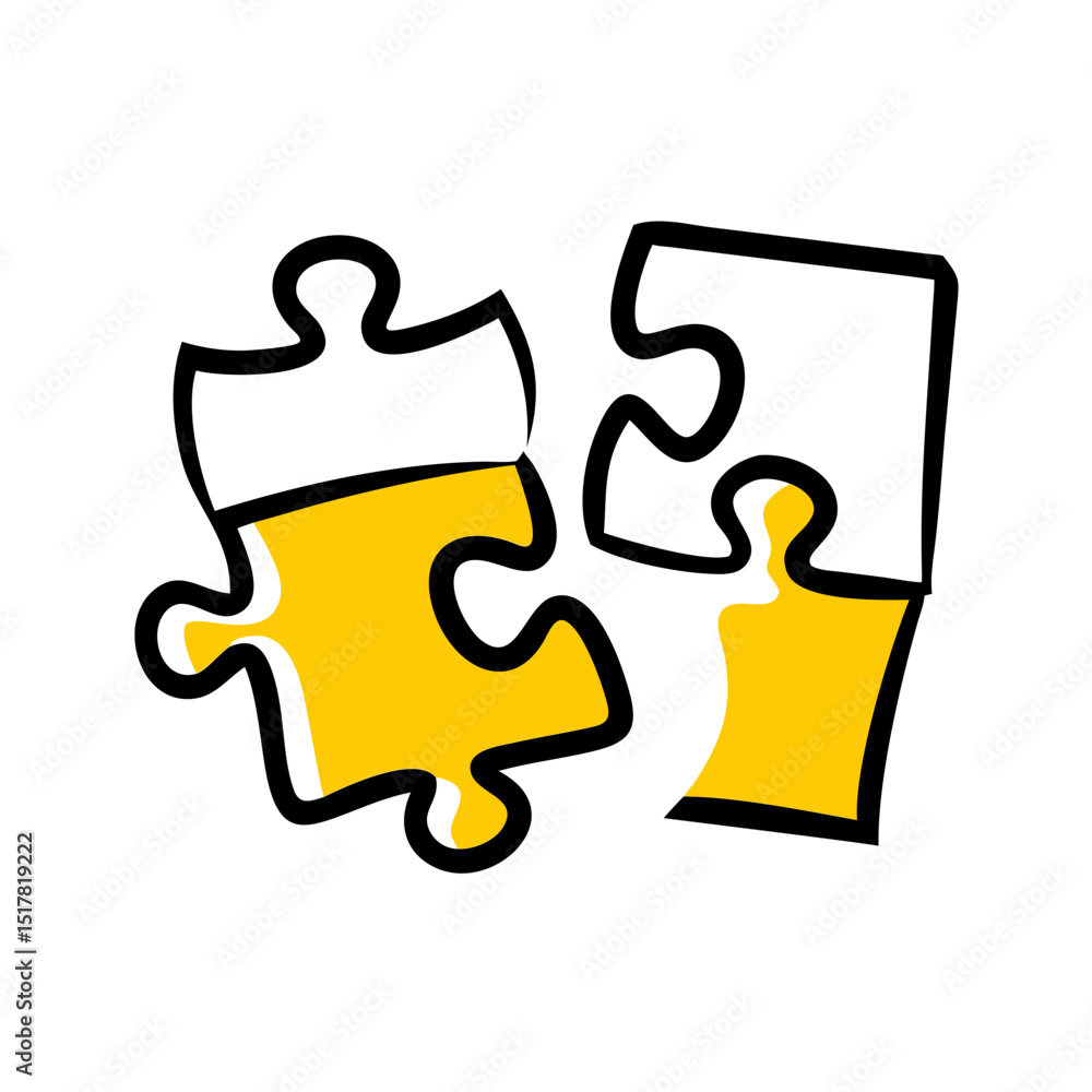 Poster joining puzzle tiles on transparent background for web and graphic design