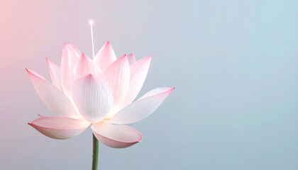 Minimalist Lotus with Glowing Lines