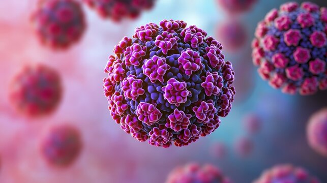 Human papillomavirus (HPV) structure close-up