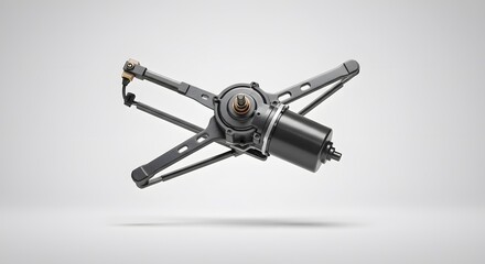 High-Quality 3D Render of a Modern Automotive Windshield Wiper Motor Assembly