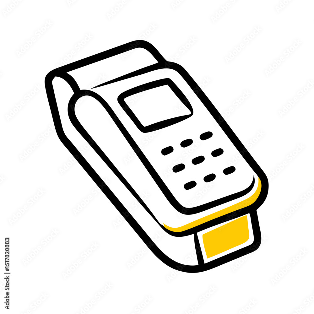 Aufkleber payment terminal device icon on transparent background for web and graphic design