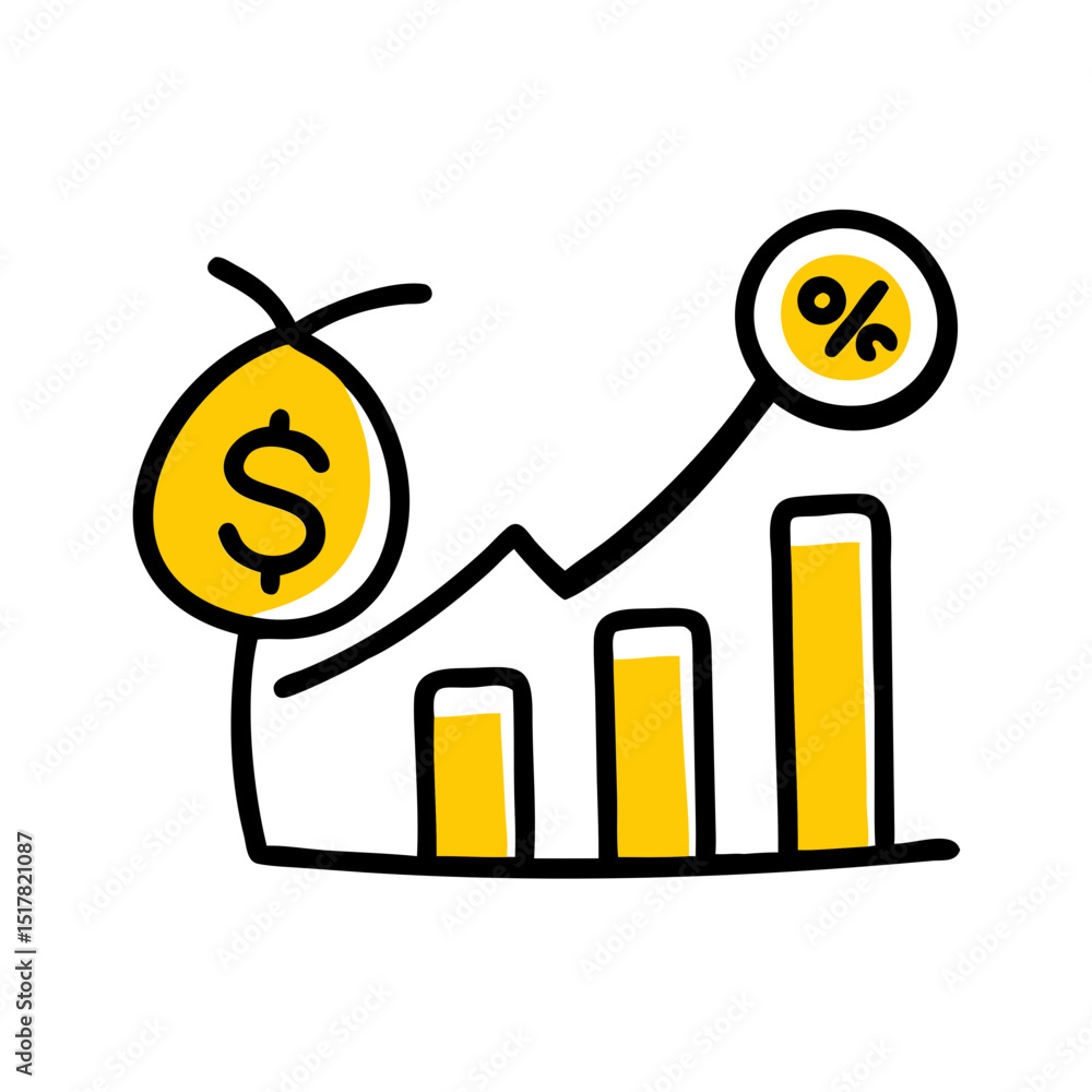 Poster profit report icon on transparent background for web and graphic design