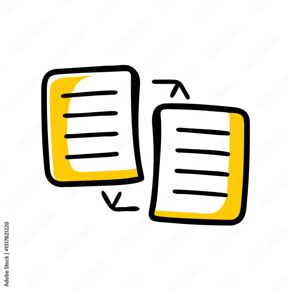 Poster side by side documents icon on transparent background for web and graphic design