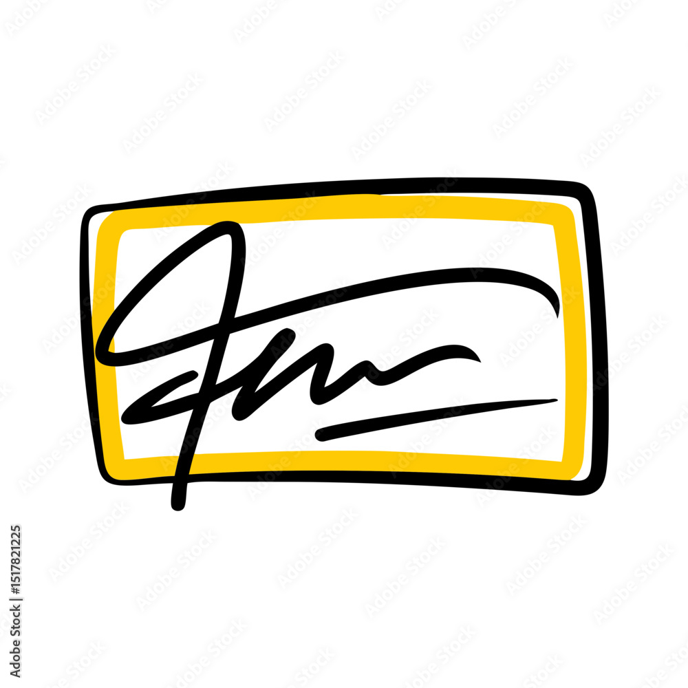Poster signature on card icon on transparent background for web and graphic design
