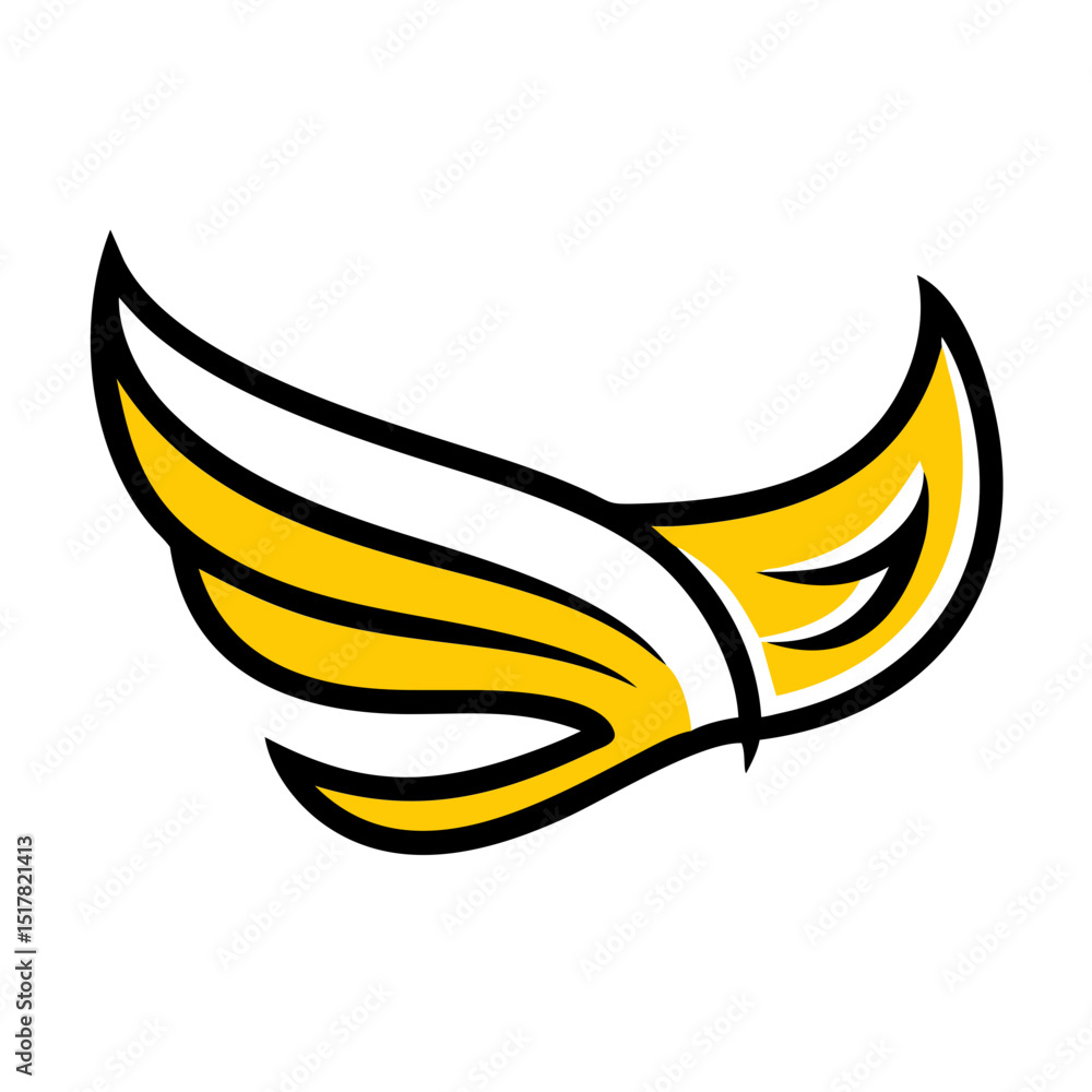 Aufkleber smooth curved modern wing icon on transparent background for web and graphic design