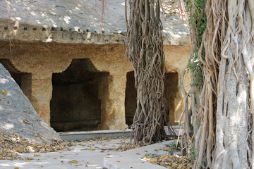 Ancient Hindu Cave Temple of Sage Markandeya and Bhudevi Tayar in Sri Pundarikaksha Perumal Temple,...