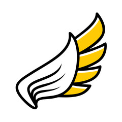 Staggered modern wing icon on transparent background for web and graphic design
