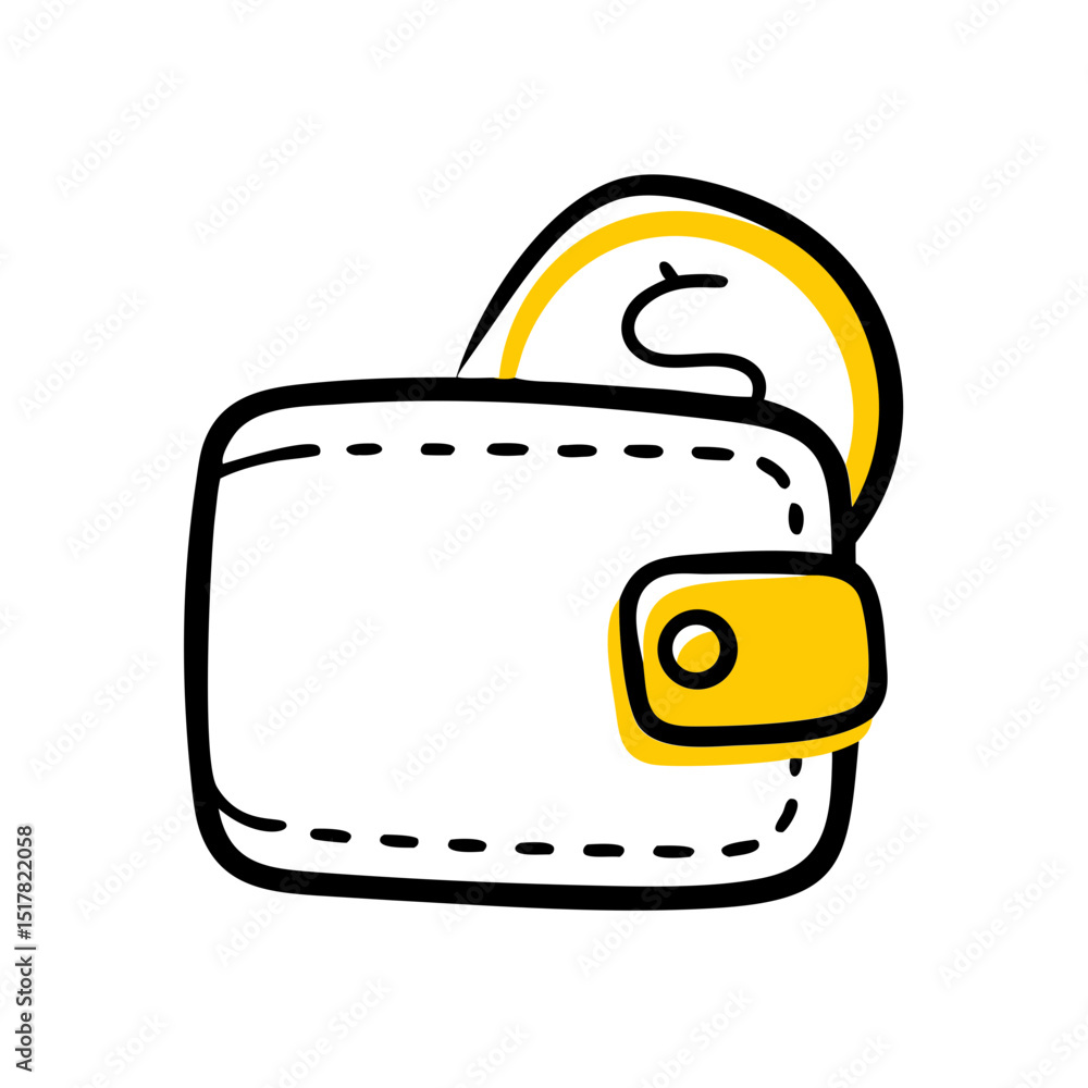 Poster wallet with coin icon on transparent background for web and graphic design