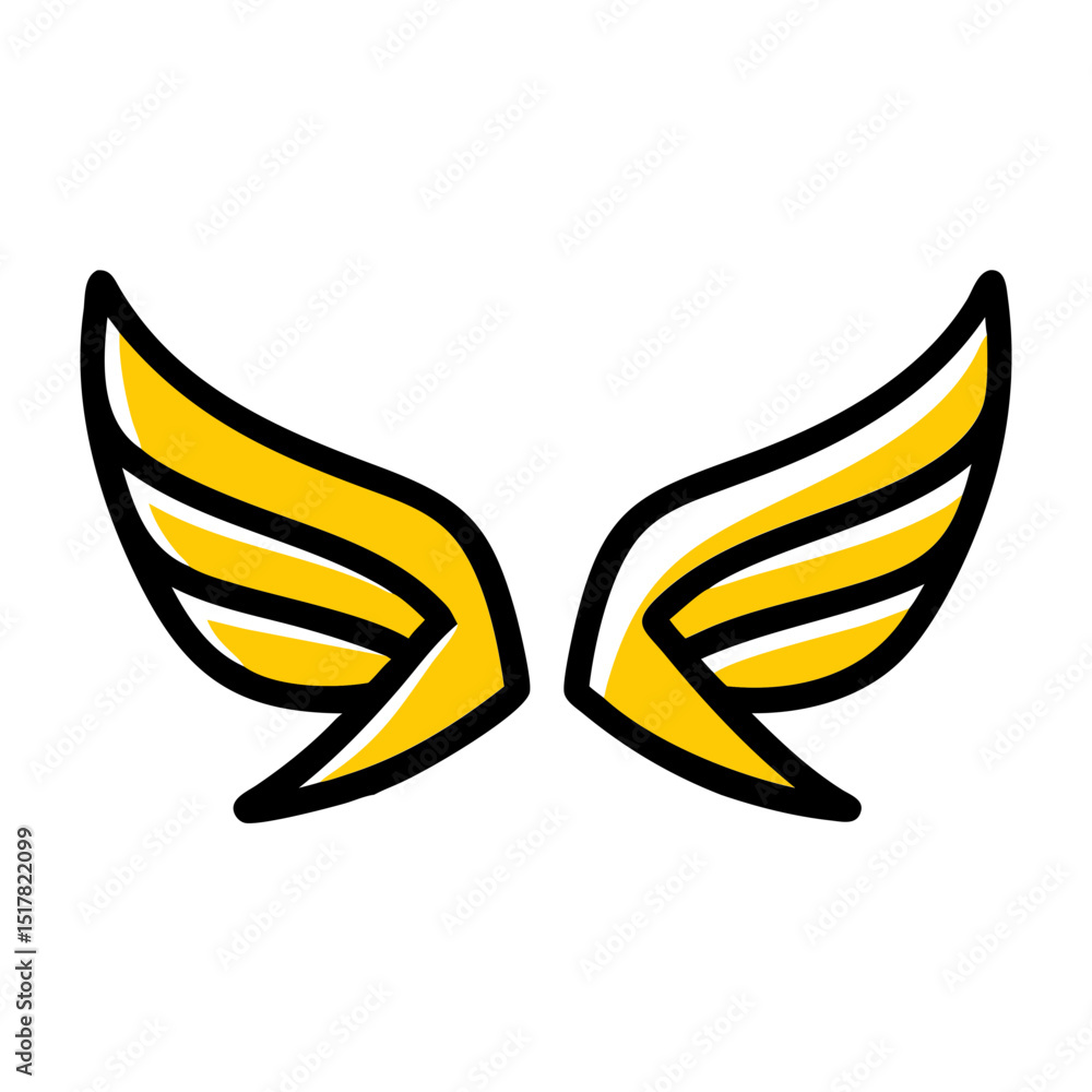 Poster wing tip set facing inward icon on transparent background for web and graphic design