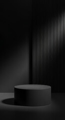Podium Stage Product Display Mockup Black Dark Background