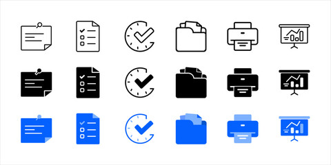Document Management and Office Icon Set