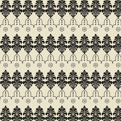 Abstract pattern of lines and shapes geometric vector seamless pattern  texture on white background. Light modern simple wallpaper, bright tile backdrop, monochrome graphic element