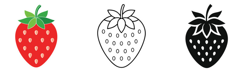 Obraz premium set of Strawberry simple flat style