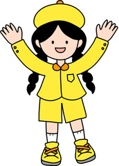 girl with a yellow hat