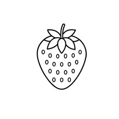 strawberry lineart on a white