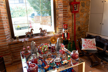 Christmas decorations illuminating cozy spanish home in asturias