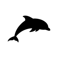 Cute dolphin silhouette vector flat illustration design. Dolphin flat.