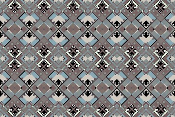 Ethnic seamless patterns with simple shapes. Tribal and ethnic fabrics. African, American, Mexican, Indian styles. Simple geometric pattern elements are best used in design, textile printing.