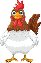 FUNNY CARTOON CHICKEN VICTOR ILLULSTRATION
