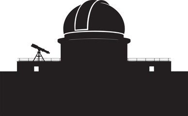 Observatory Silhouette Dome, Telescope, Astronomy, Night Sky, Space Exploration, Stargazing, Science.