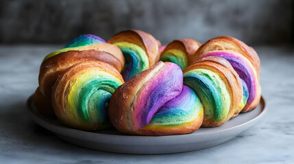 Rainbow Colored Ring Of Pastry