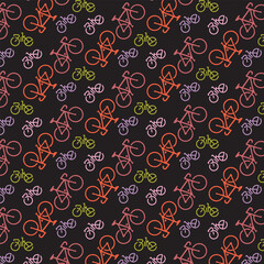 Abstract pattern of lines and shapes geometric vector seamless pattern  texture on white background. Light modern simple wallpaper, bright tile backdrop, monochrome graphic element