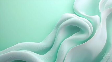 Mint Green Abstract Fabric Design