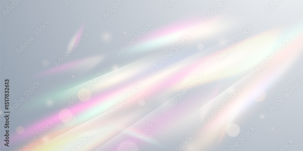 Wall mural light effect and zigzag ribbon falling from above on a beam of light, tinsel vector