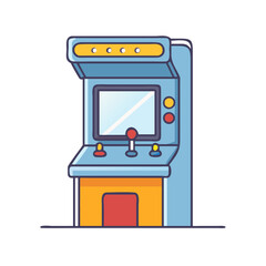 Retro Arcade Machine with Joystick and Buttons, Classic Gaming Nostalgia Art