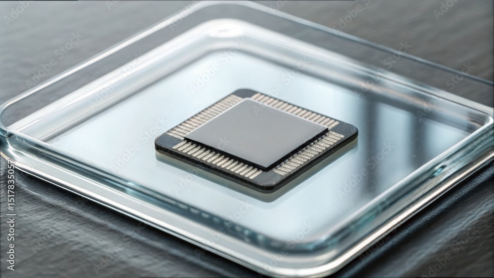 Poster embedded chip in transparent glass display for wallet applications