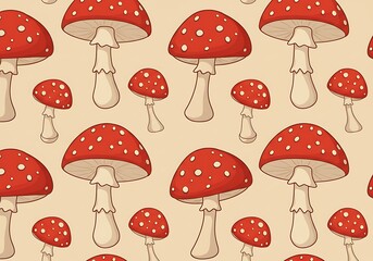 Fungal Fantasy: A Hand-Drawn Mushroom Pattern