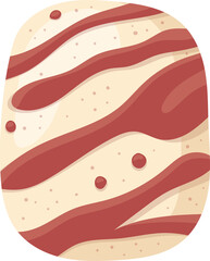 Cartoon Dessert with Swirls and Dots in Beige and Burgundy