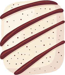 Sweet treat with chocolate topping, ideal for dessert time.