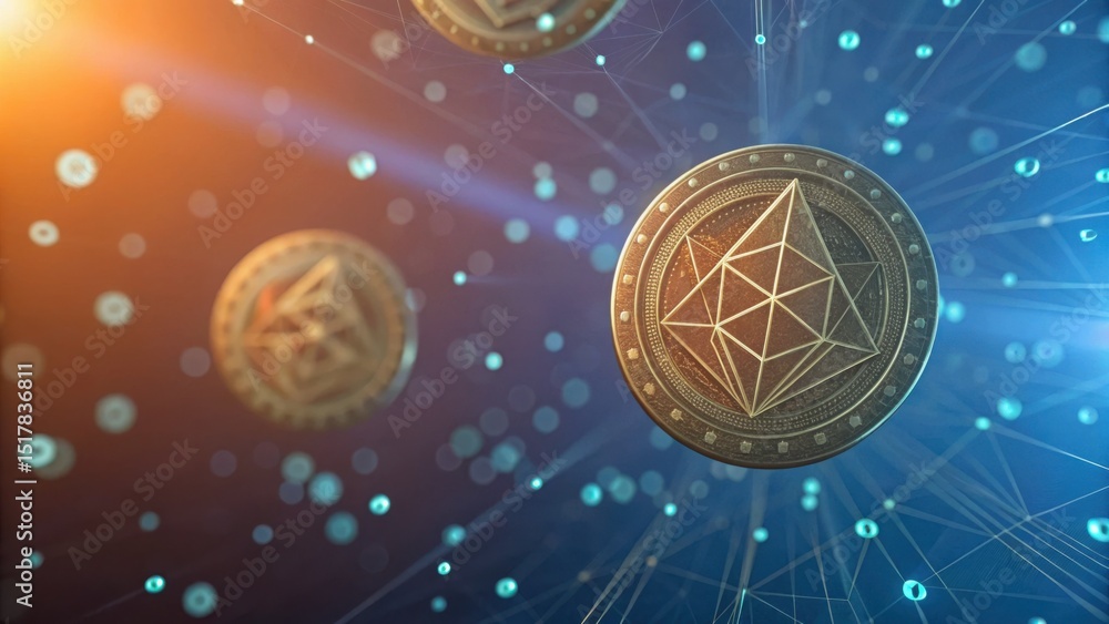 Aufkleber Floating Tokens in Holographic Display with Gigapixel Quality Standard V2
