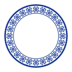 Round frame pattern floral design. ring shape. botanical, natural theme. for decoration, background, home decor, ceramic, fabric, tile. circular border.