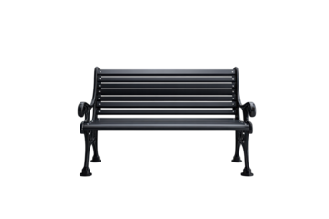An elegant park bench awaiting stories under the silent night sky against on transparent background