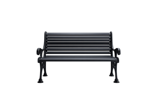 An elegant park bench awaiting stories under the silent night sky against on transparent background - Powered by Adobe