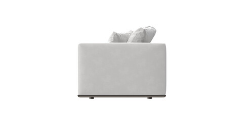white cushion sofa side view isolated.